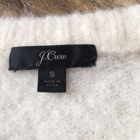 j crew puff sleeve fuzzy crewneck sweater